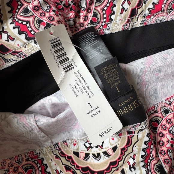 NWT Chico’s So Slimming Brigitte Medallion Print Slim Ankle Pants High Waist 8 - Picture 9 of 9